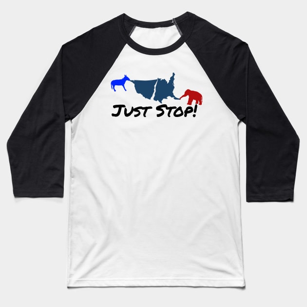 Just Stop! Baseball T-Shirt by rand0mity